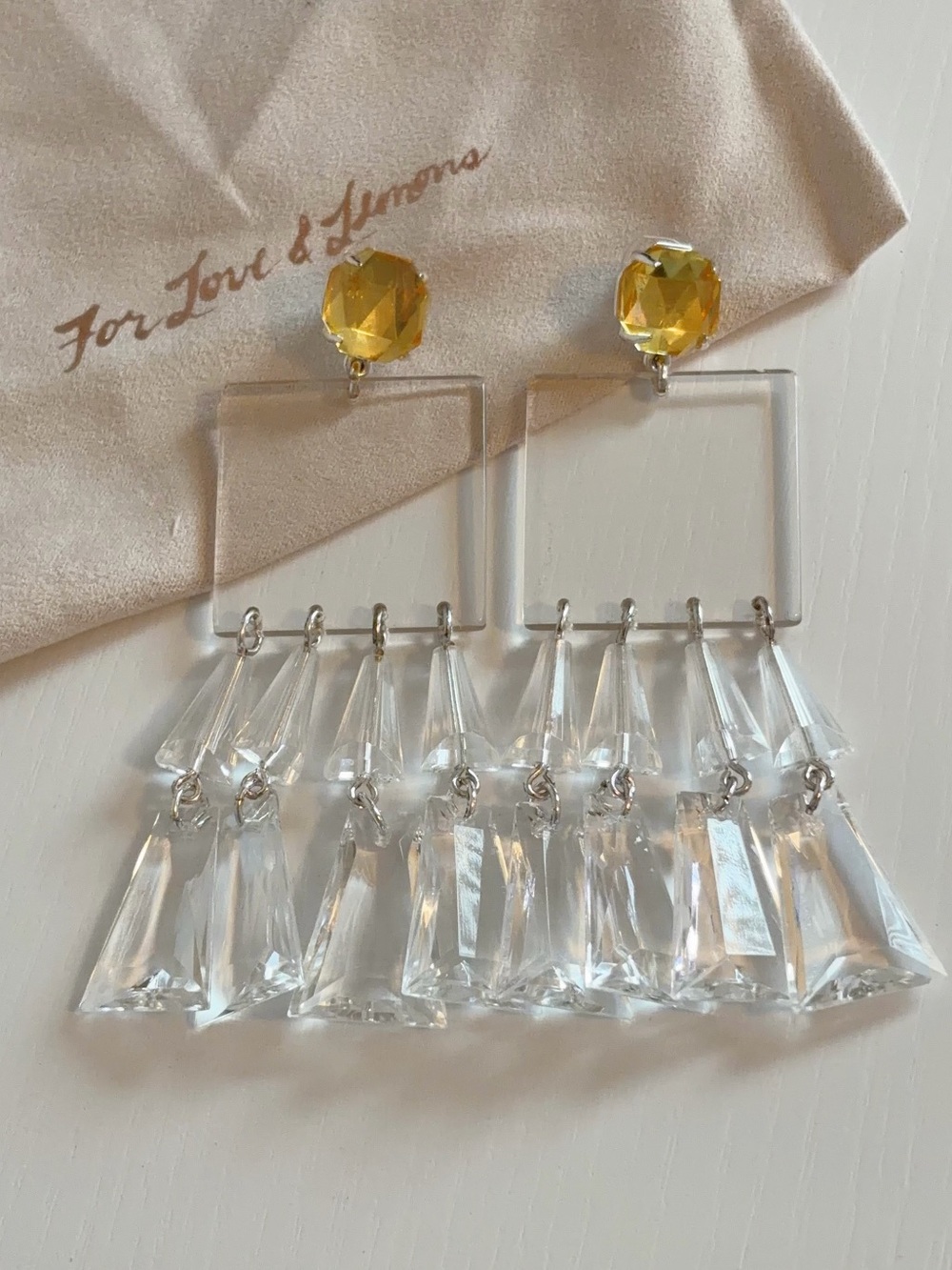 For Love & Lemons Jordyn Earrings - Crystal Clear - Picture 7 of 7